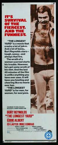 f354 LONGEST YARD insert movie poster '74 Burt Reynolds, football