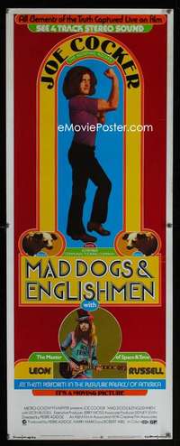 f364 MAD DOGS & ENGLISHMEN insert movie poster '71 Joe Cocker, rock!