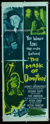 f377 MASK OF DIMITRIOS insert movie poster R56 Greenstreet, Emerson