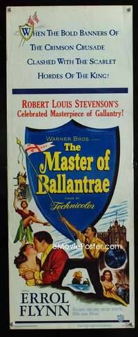 f378 MASTER OF BALLANTRAE insert movie poster '53 Errol Flynn