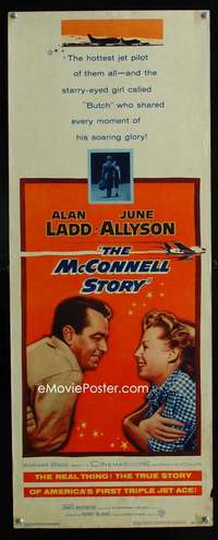 f380 McCONNELL STORY insert movie poster '55 Alan Ladd, June Allyson