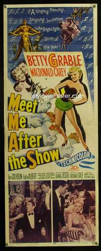 f381 MEET ME AFTER THE SHOW insert movie poster '51 Betty Grable