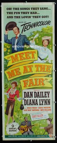f382 MEET ME AT THE FAIR insert movie poster '53 Dan Dailey musical!