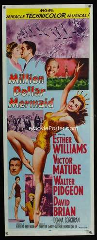 f390 MILLION DOLLAR MERMAID insert movie poster '52 Esther Williams
