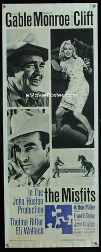 f392 MISFITS insert movie poster '61 Clark Gable, Marilyn Monroe