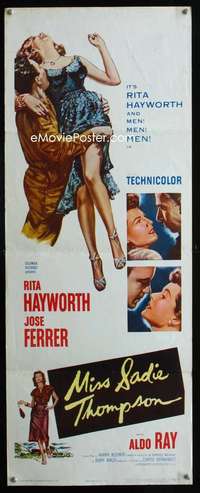 f393 MISS SADIE THOMPSON insert movie poster '54 sexy Rita Hayworth!