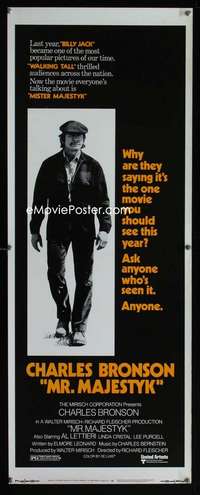 f404 MR MAJESTYK style A insert movie poster '74 Charles Bronson
