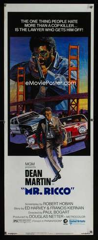 f406 MR RICCO insert movie poster '74 Dean Martin, L. Salle artwork!