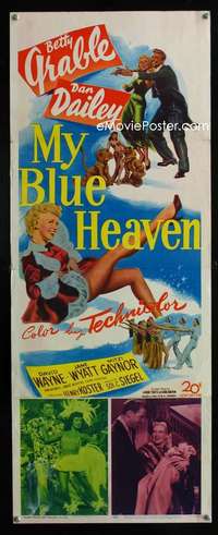 f410 MY BLUE HEAVEN insert movie poster '50 Betty Grable, Dan Dailey