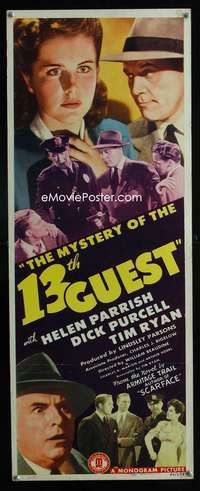 f414 MYSTERY OF THE 13TH GUEST insert movie poster '43 Helen Parrish