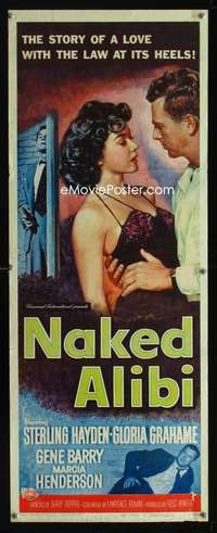 f415 NAKED ALIBI insert movie poster '54 super sexy Gloria Grahame!