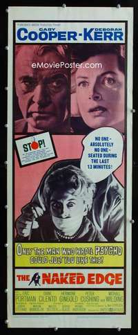 f417 NAKED EDGE insert movie poster '61 Gary Cooper, Deborah Kerr