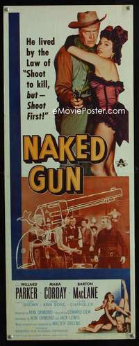 f418 NAKED GUN insert movie poster '56 Willard Parker, Mara Corday