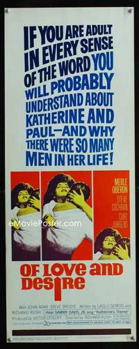 f431 OF LOVE & DESIRE insert movie poster '63 she had so many men!