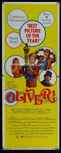 f434 OLIVER insert movie poster '69 Charles Dickens, Reed, Ron Moody