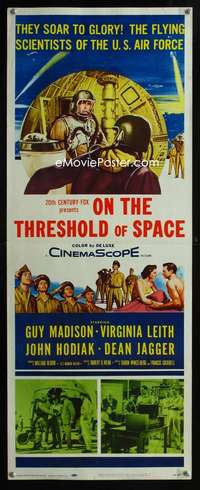 f437 ON THE THRESHOLD OF SPACE insert movie poster '56 U.S. Air Force!