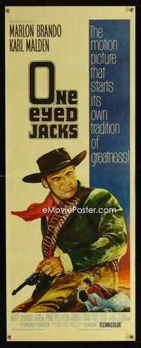 f438 ONE EYED JACKS insert movie poster '61 Brando directed & starred!