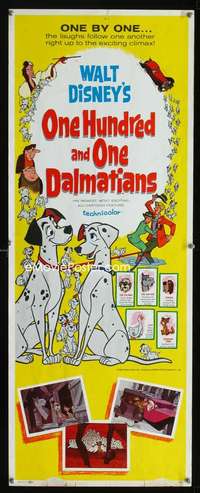 f440 ONE HUNDRED & ONE DALMATIANS insert movie poster '61 Walt Disney