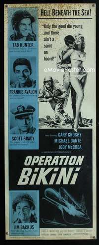 f442 OPERATION BIKINI insert movie poster '63 Tab Hunter, Ava Six!