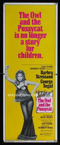 f447 OWL & THE PUSSYCAT insert movie poster R73 sexy Barbra Streisand!