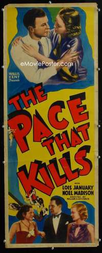 f448 PACE THAT KILLS insert movie poster '35 drug classic, cocaine!