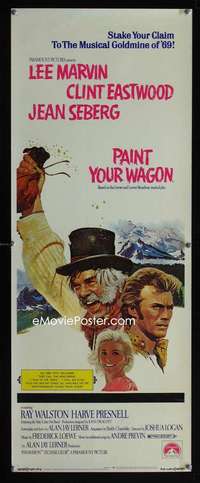 f449 PAINT YOUR WAGON insert movie poster '69 Clint Eastwood, Marvin