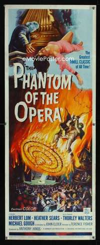 f459 PHANTOM OF THE OPERA insert movie poster '62 Herbert Lom