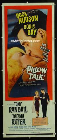 f463 PILLOW TALK insert movie poster '59 Rock Hudson & Doris Day!