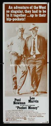 f468 POCKET MONEY insert movie poster '72 Paul Newman, Lee Marvin