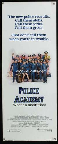 f469 POLICE ACADEMY insert movie poster '84 Drew Struzan artwork!