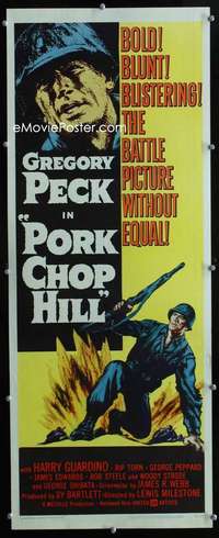 f470 PORK CHOP HILL insert movie poster '59 Gregory Peck, Korean War
