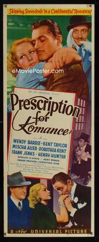 f472 PRESCRIPTION FOR ROMANCE insert movie poster '37 Wendy Barrie
