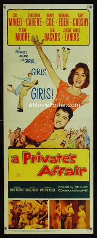 f476 PRIVATE'S AFFAIR insert movie poster '59 Sal Mineo, Carere