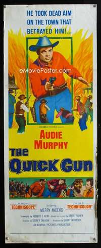 f478 QUICK GUN insert movie poster '64 Audie Murphy, cowboy western!