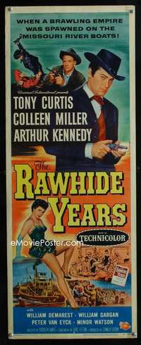 f486 RAWHIDE YEARS insert movie poster '55 poker playing Tony Curtis!