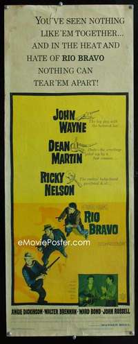 f499 RIO BRAVO insert movie poster '59 John Wayne, Dean Martin