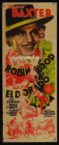 f502 ROBIN HOOD OF EL DORADO insert movie poster '36 William Wellman