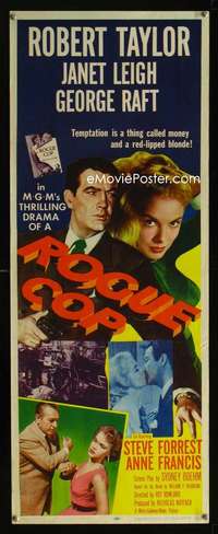 f503 ROGUE COP insert movie poster '54 Robert Taylor, Janet Leigh