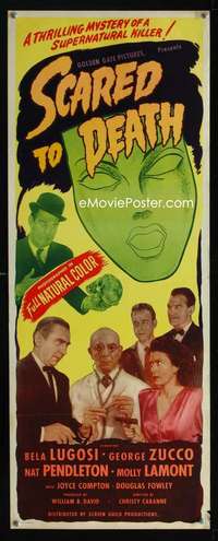f513 SCARED TO DEATH insert movie poster '47 Bela Lugosi, Zucco