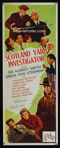 f514 SCOTLAND YARD INVESTIGATOR insert movie poster '45 Von Stroheim