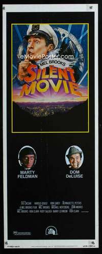 f528 SILENT MOVIE insert movie poster '76 Mel Brooks, Marty Feldman