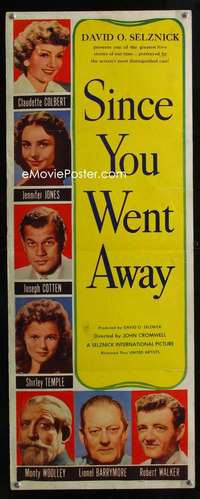 f531 SINCE YOU WENT AWAY insert movie poster '44 Shirley Temple