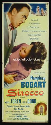 f533 SIROCCO insert movie poster '51 Bogart beyond Casablanca!