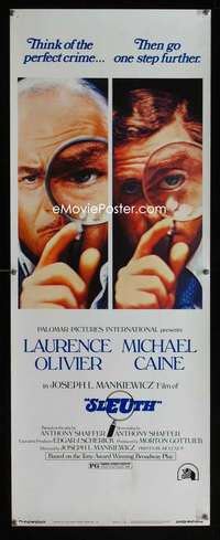 f536 SLEUTH insert movie poster '72 Laurence Olivier, Michael Caine