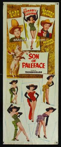 f539 SON OF PALEFACE insert movie poster '52 Roy Rogers, Hope, Russell