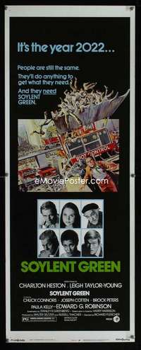 f549 SOYLENT GREEN insert movie poster '73 Charlton Heston, Solie art!