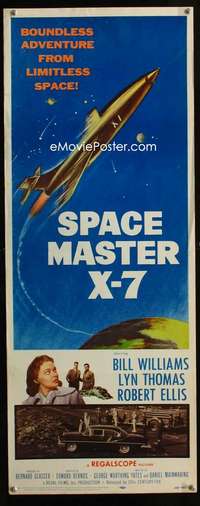 f551 SPACE MASTER X-7 insert movie poster '58 Bill Williams, sci-fi!