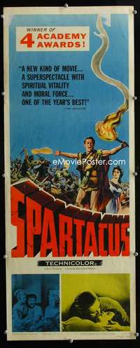 f552 SPARTACUS insert movie poster '61 Stanley Kubrick, Kirk Douglas
