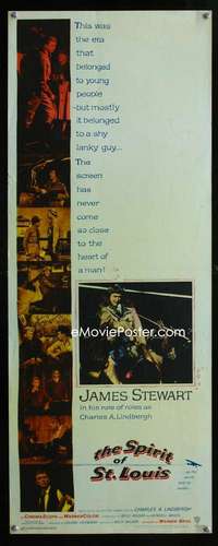 f554 SPIRIT OF ST LOUIS insert movie poster '57 Jimmy Stewart, Wilder
