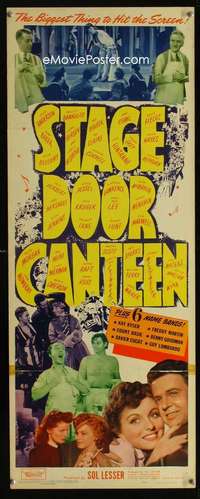 f559 STAGE DOOR CANTEEN insert movie poster '43 all-star cast!
